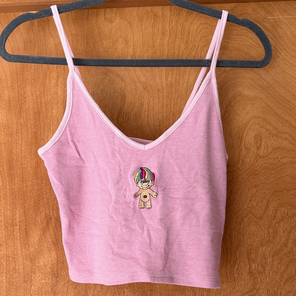 Pink Women's Top with Embroidered Design